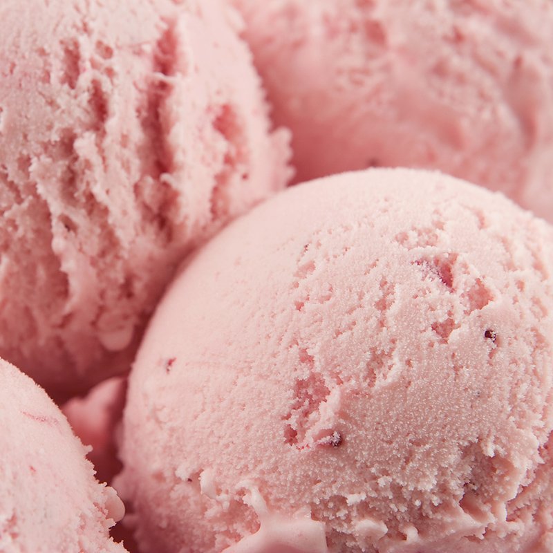 Close-up of delicious strawberry ice cream; backgrouns